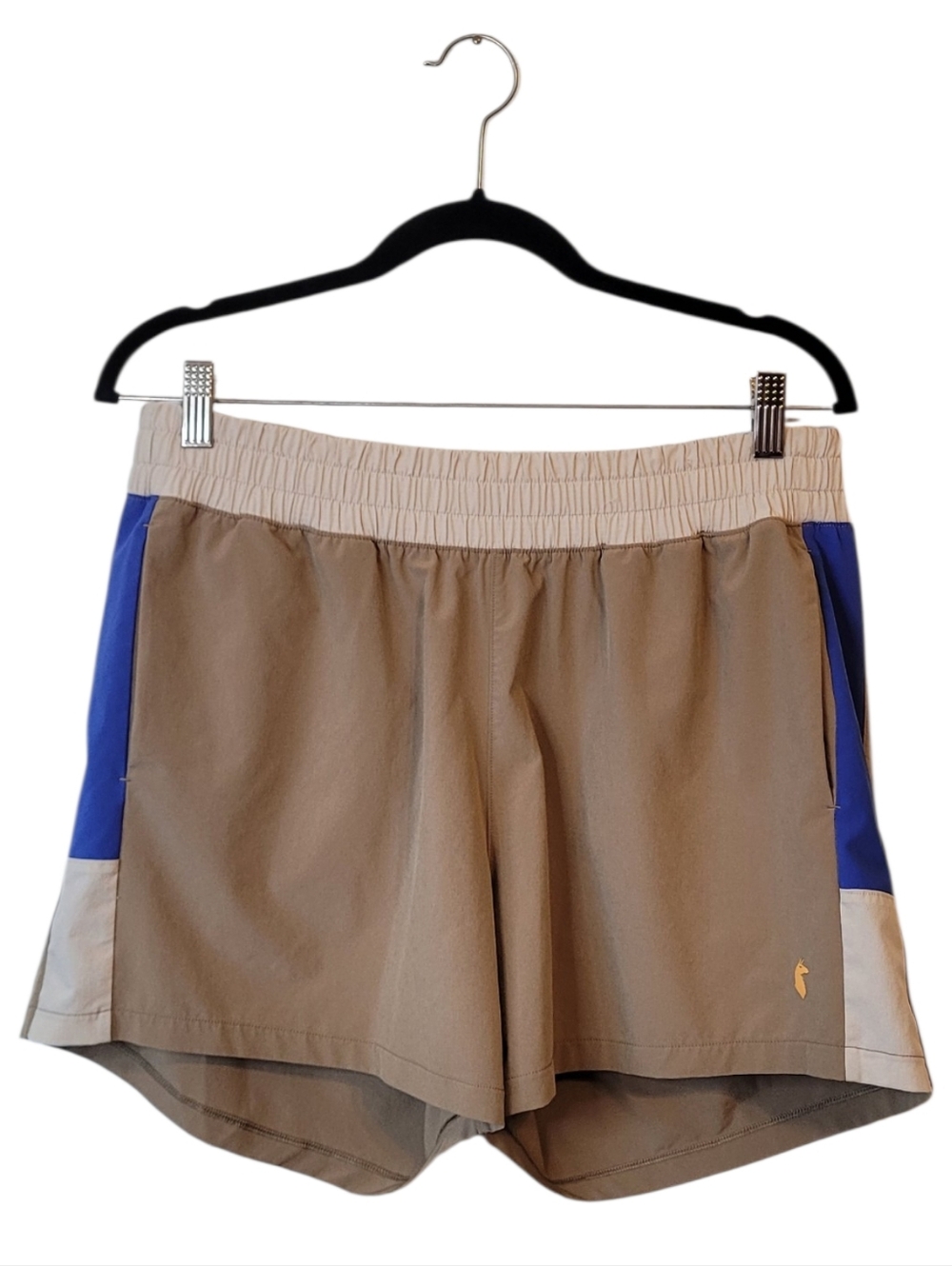 Cotopaxi Women's Khaki Active Shorts with Blue Accent Size L